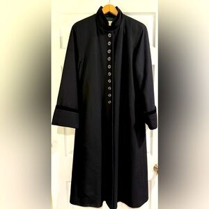 Harve Benard Classic Black Coat Velvet Trim Victorian Titanic Rose Dewitt